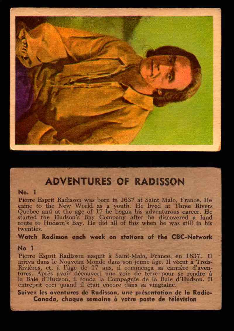1957 Adventures of Radisson (Tomahawk) TV Vintage Card You Pick Singles #1-50 #1  - TvMovieCards.com
