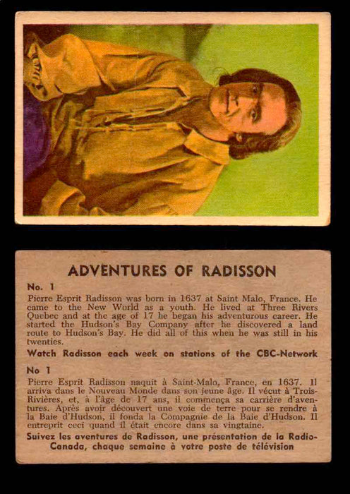 1957 Adventures of Radisson (Tomahawk) TV Vintage Card You Pick Singles #1-50 #1  - TvMovieCards.com