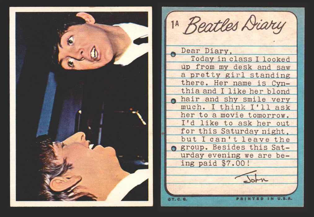 Beatles Diary Topps 1964 Vintage Trading Cards You Pick Singles #1A-#60A #	1	A  - TvMovieCards.com