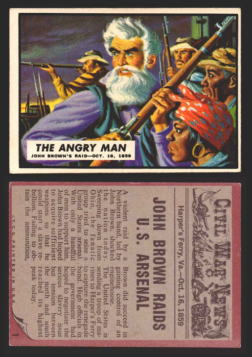 1962 Civil War News Topps TCG Trading Card You Pick Single Cards #1 - 88 1   The Angry Man  - TvMovieCards.com