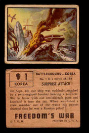 1950 Freedom's War Korea Topps Vintage Trading Cards You Pick Singles #1-100 #1  - TvMovieCards.com