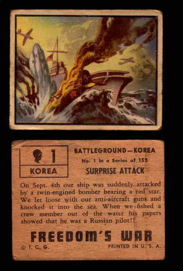 1950 Freedom's War Korea Topps Vintage Trading Cards You Pick Singles #1-100 #1  - TvMovieCards.com