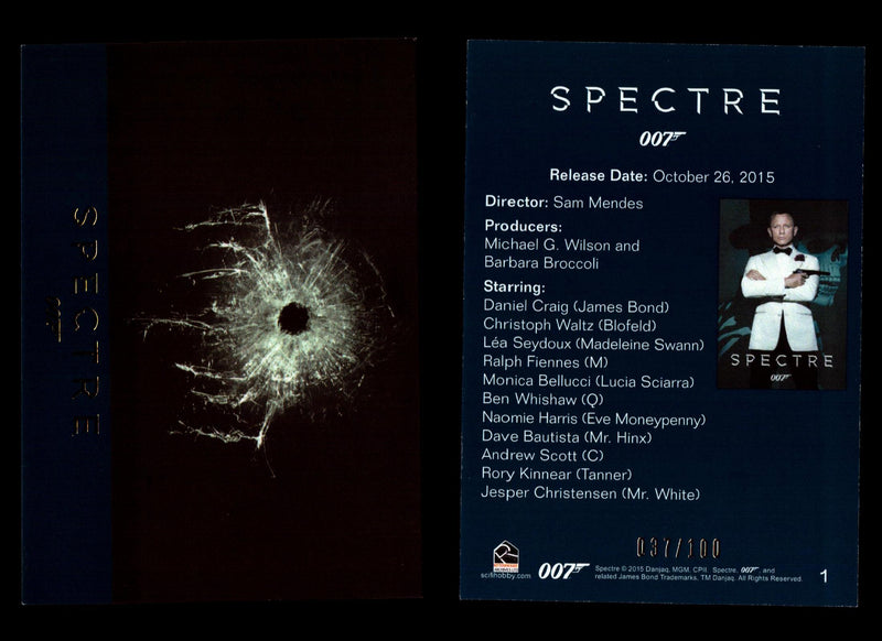 James Bond Archives 2016 Spectre Gold Parallel Card You Pick Singles #1-#76 #1  - TvMovieCards.com
