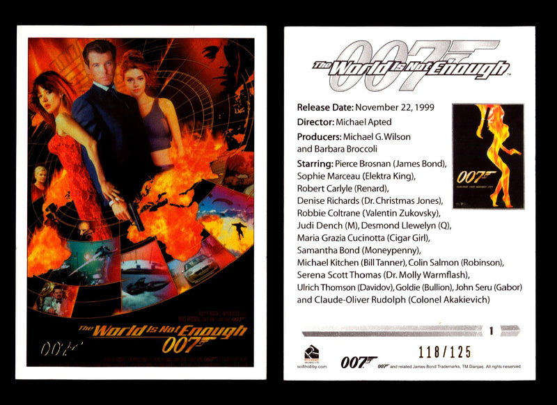 James Bond Classics 2016 World is Not Enough Gold Foil Parallel Card You Pick Nu #1  - TvMovieCards.com