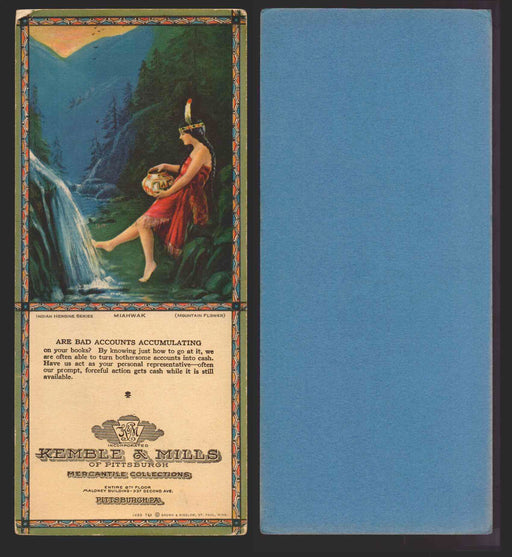 1920s/1930s Kemble & Mills of Pittsburgh Indian Heroine Series Advertising Cards #1 Miahwak (Mountain Flower)  - TvMovieCards.com