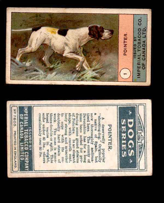1924 Dogs Series Imperial Tobacco Vintage Trading Cards U Pick Singles #1-24 #1 Pointer  - TvMovieCards.com