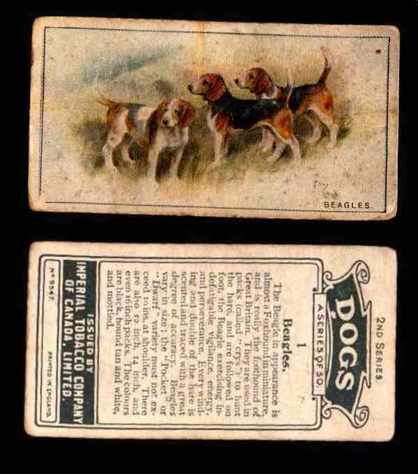 1925 Dogs 2nd Series Imperial Tobacco Vintage Trading Cards U Pick Singles #1-50 #1 Beagles  - TvMovieCards.com