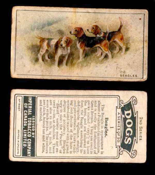1925 Dogs 2nd Series Imperial Tobacco Vintage Trading Cards U Pick Singles #1-50 #1 Beagles  - TvMovieCards.com