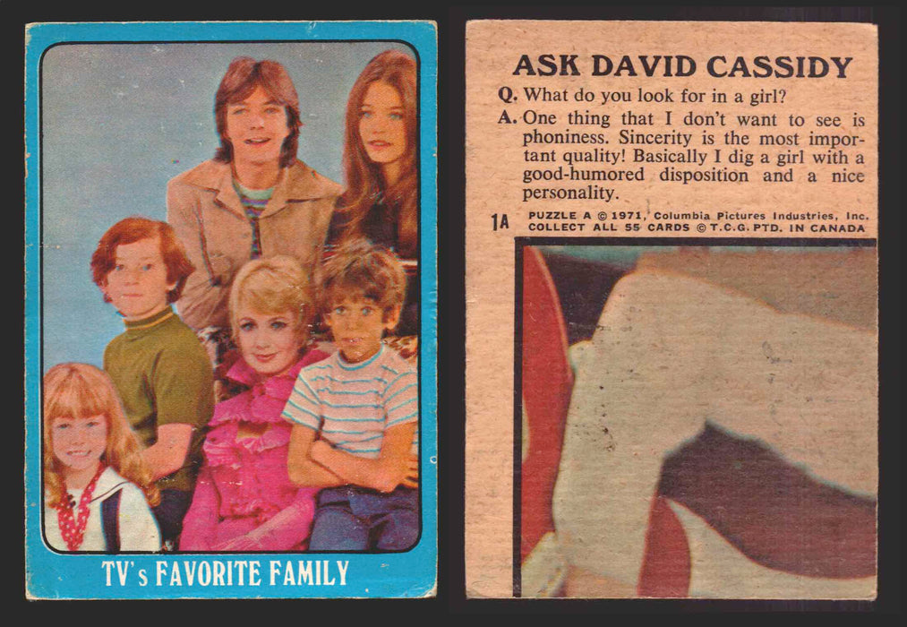 1971 The Partridge Family Series 2 Blue You Pick Single Cards #1-55 O-Pee-Chee 1A  - TvMovieCards.com