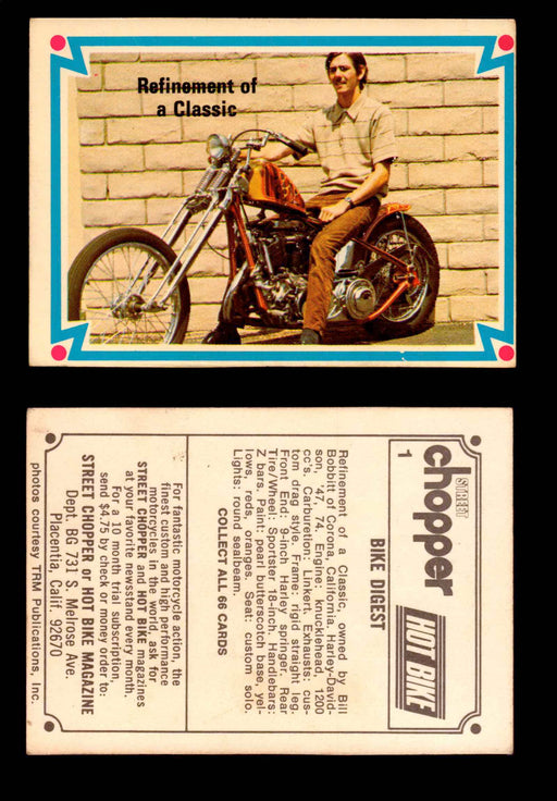 1972 Street Choppers & Hot Bikes Vintage Trading Card You Pick Singles #1-66 #1   Refinement of a Classic  - TvMovieCards.com