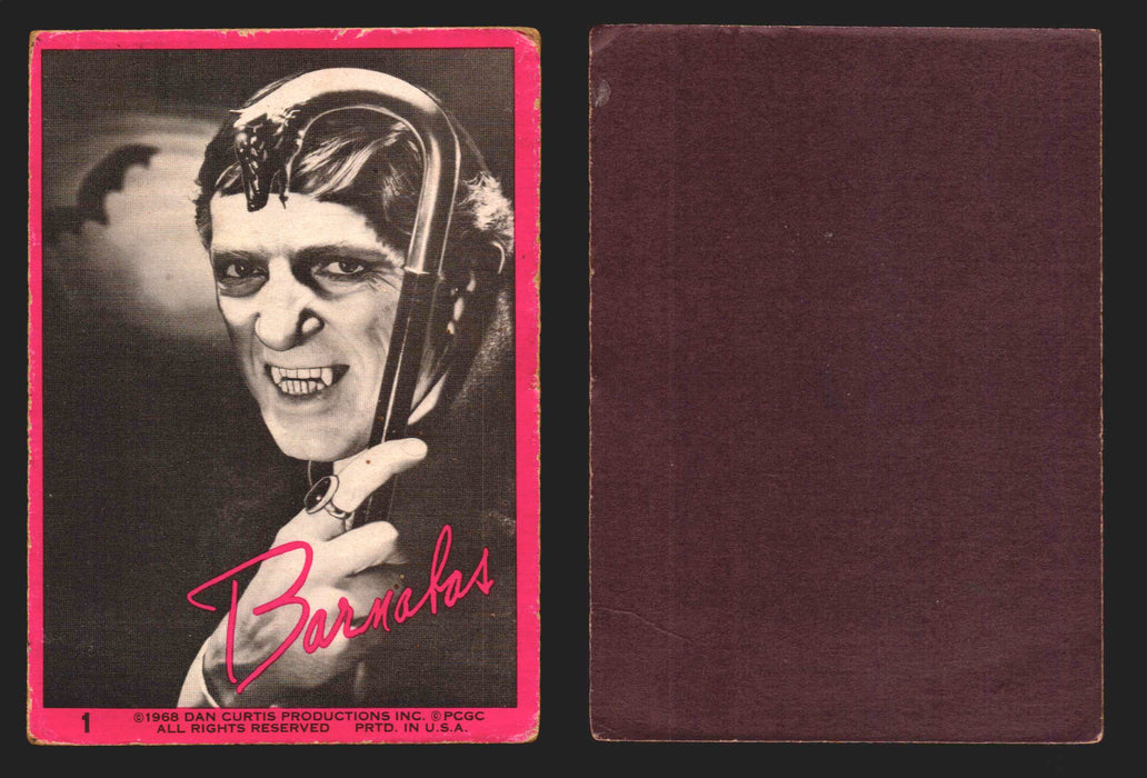 1966 Dark Shadows Series 1 (Pink) Philadelphia Gum Vintage Trading Cards Singles #1  - TvMovieCards.com
