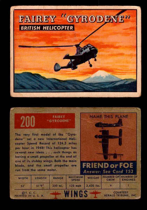 1953 Wings Topps TCG Vintage Trading Cards You Pick Singles #101-200 #200  - TvMovieCards.com