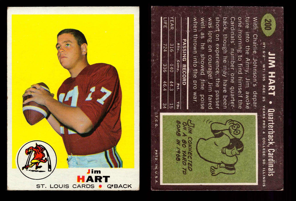 1969 Topps Football Trading Card You Pick Singles #1-#263 G/VG/EX #	200	Jim Hart  - TvMovieCards.com