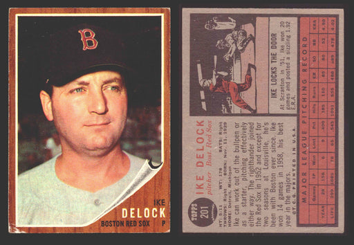 1962 Topps Baseball Trading Card You Pick Singles #200-#299 VG/EX #	201 Ike Delock - Boston Red Sox  - TvMovieCards.com