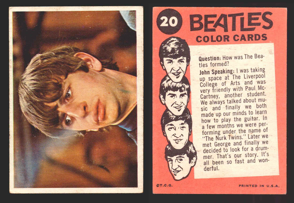 Beatles Color Topps 1964 Vintage Trading Cards You Pick Singles #1-#64 #	20  - TvMovieCards.com