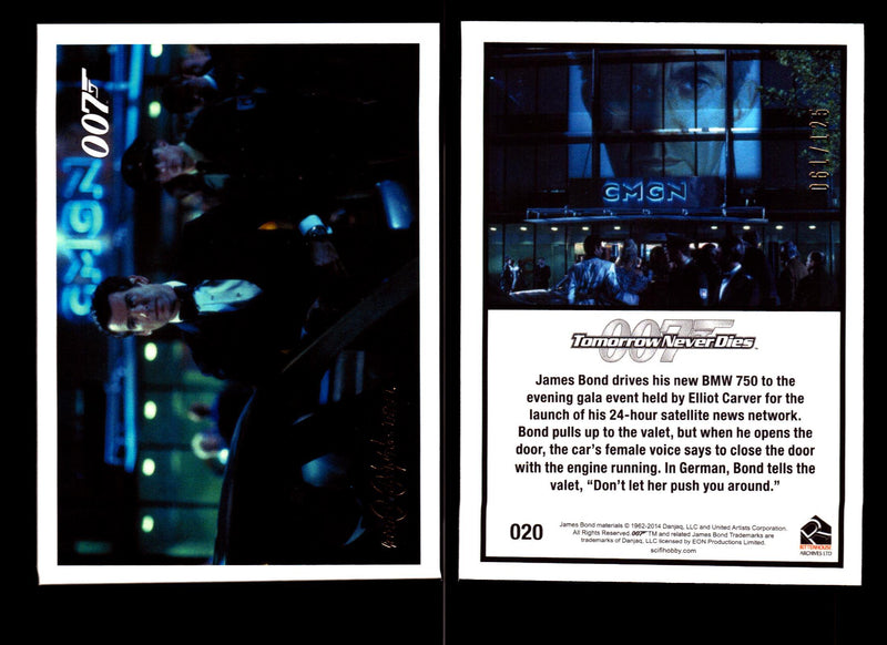 James Bond Archives 2014 Tomorrow Never Dies Gold Parallel Card You Pick Singles #20  - TvMovieCards.com