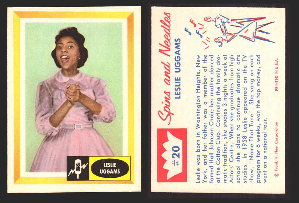 1960 Spins and Needles Vintage Trading Cards You Pick Singles #1-#80 Fleer 20   Leslie Uggams  - TvMovieCards.com