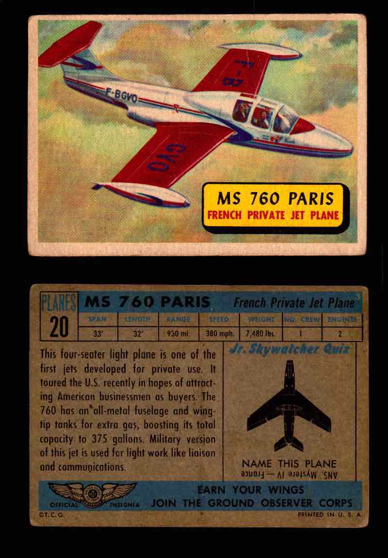 1957 Planes Series I Topps Vintage Card You Pick Singles #1-60 #20  - TvMovieCards.com