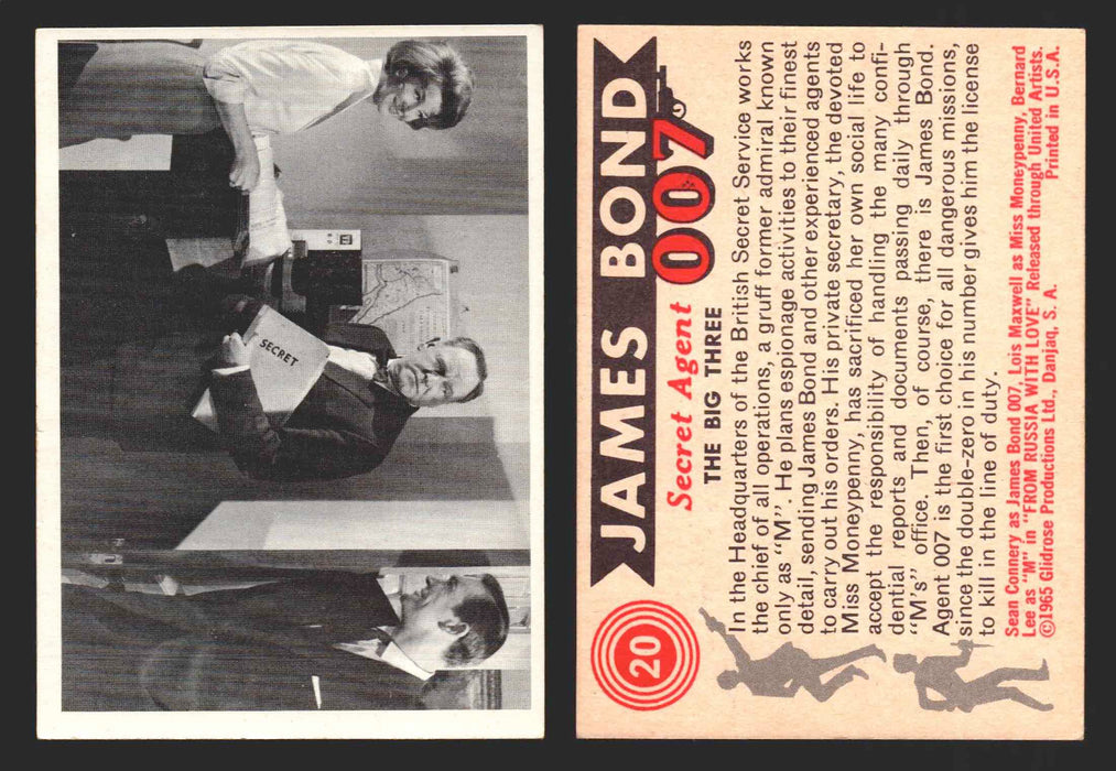 1965 James Bond 007 Glidrose Vintage Trading Cards You Pick Singles #1-66 20   The Big Three  - TvMovieCards.com