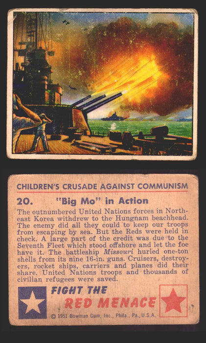 1951 Red Menace Vintage Trading Cards #1-48 You Pick Singles Bowman Gum 20   "Big Mo" In Action  - TvMovieCards.com