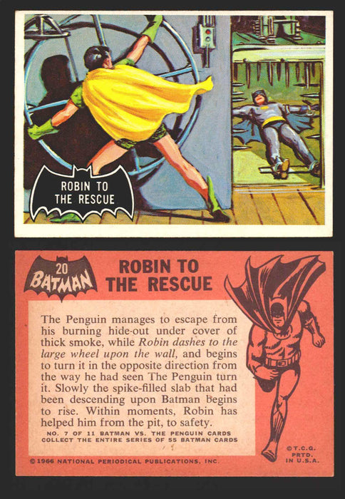 1966 Batman (Black Bat) Vintage Trading Card You Pick Singles #1-55 #	 20   Robin to the Rescue  - TvMovieCards.com