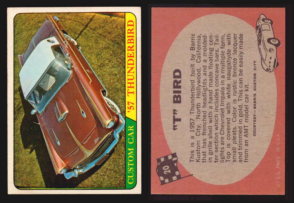 Hot Rods Topps 1968 George Barris Vintage Trading Cards #1-66 You Pick Singles #20 "T" Bird  - TvMovieCards.com