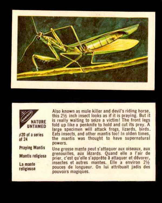 Nature Untamed Nabisco Vintage Trading Cards You Pick Singles #1-24 #20 Praying Mantis  - TvMovieCards.com