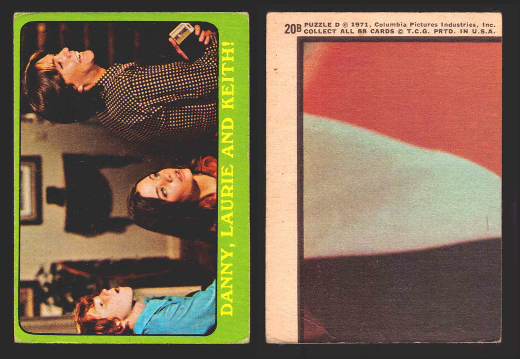1971 The Partridge Family Series 3 Green You Pick Single Cards #1-88B Topps USA #	20B   Danny    Laurie and Keith!  - TvMovieCards.com
