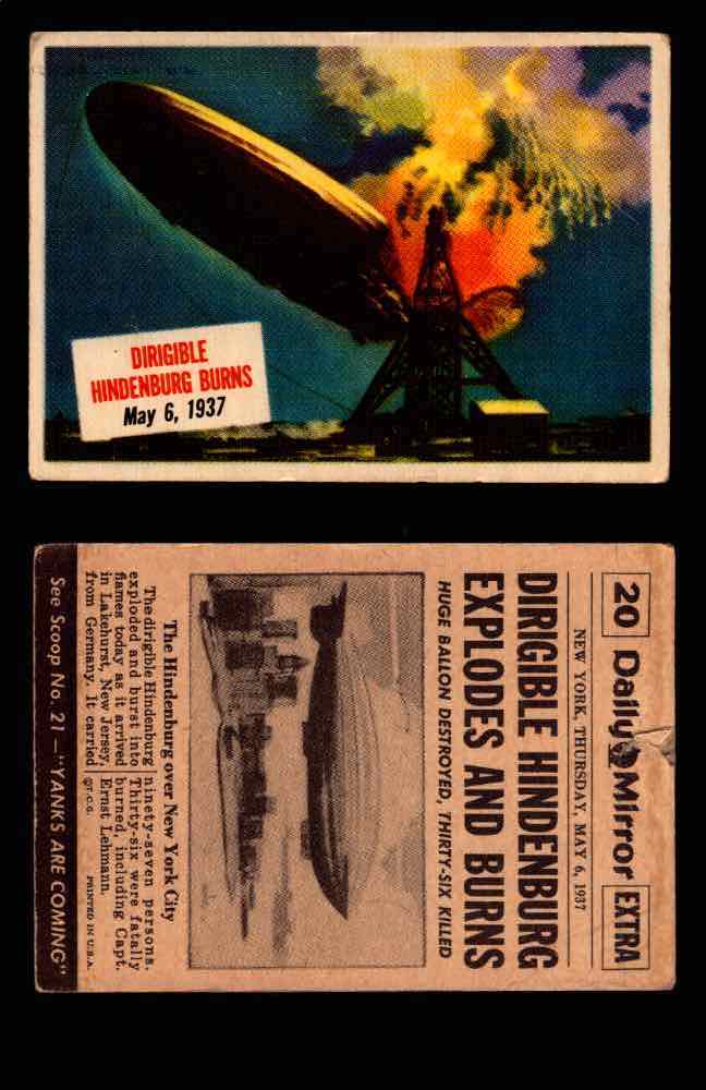 1954 Scoop Newspaper Series 1 Topps Vintage Trading Cards You Pick Singles #1-78 20   Hindenburg Burns  - TvMovieCards.com