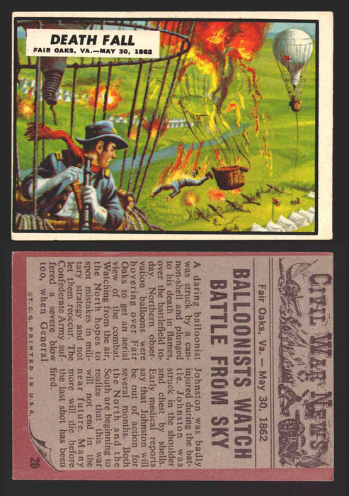 1962 Civil War News Topps TCG Trading Card You Pick Single Cards #1 - 88 20   Death Fall  - TvMovieCards.com