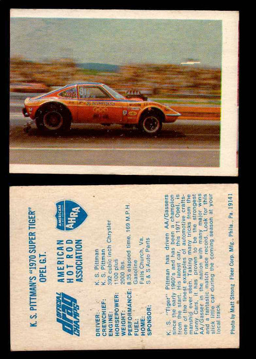 AHRA Official Drag Champs 1971 Fleer Vintage Trading Cards You Pick Singles 20   K. S. Pittman's "1970 Super Tiger"               Open G.T.  - TvMovieCards.com