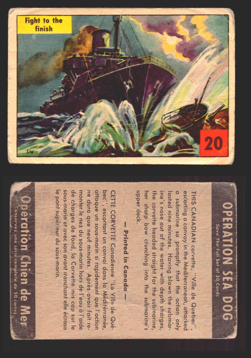 1954 Parkhurst Operation Sea Dogs You Pick Single Trading Cards #1-50 V339-9 20 Fight to the Finish  - TvMovieCards.com