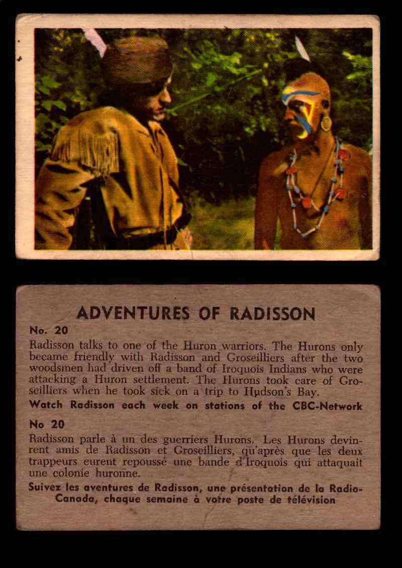 1957 Adventures of Radisson (Tomahawk) TV Vintage Card You Pick Singles #1-50 #20  - TvMovieCards.com