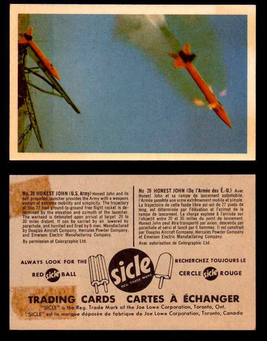 1959 Airplanes Sicle Popsicle Joe Lowe Corp Vintage Trading Card You Pick Single #20  - TvMovieCards.com