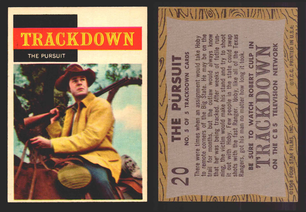 1958 TV Westerns Topps Vintage Trading Cards You Pick Singles #1-71 20   The Pursuit  - TvMovieCards.com