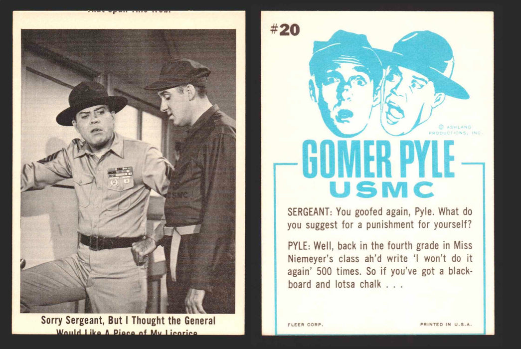 1965 Gomer Pyle Vintage Trading Cards You Pick Singles #1-66 Fleer 20   Sorry Sergeant  but I thought the General would li  - TvMovieCards.com