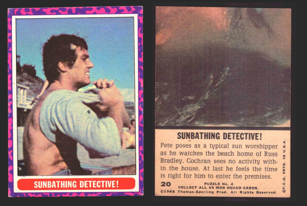 1969 The Mod Squad Vintage Trading Cards You Pick Singles #1-#55 Topps 20   Sunbathing Detective!  - TvMovieCards.com