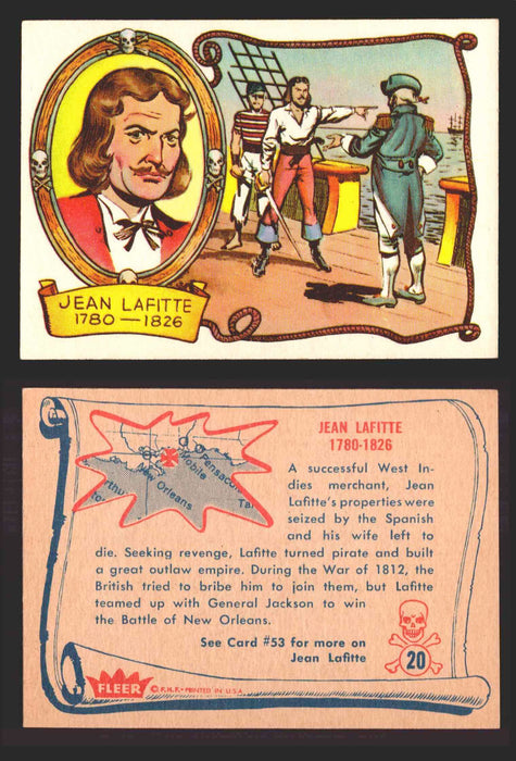1961 Pirates Bold Vintage Trading Cards You Pick Singles #1-#66 Fleer 20   Jean Lafitte  - TvMovieCards.com