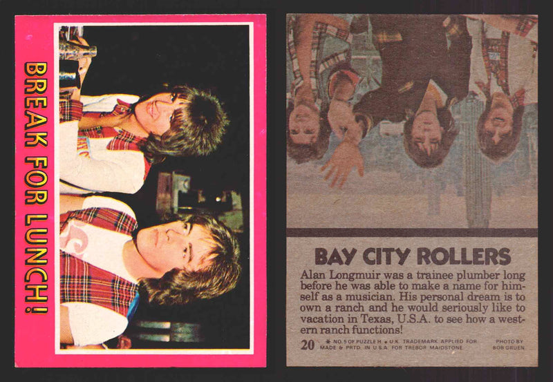 1975 Bay City Rollers Vintage Trading Cards You Pick Singles #1-66 Trebor 20   Break For Lunch!  - TvMovieCards.com