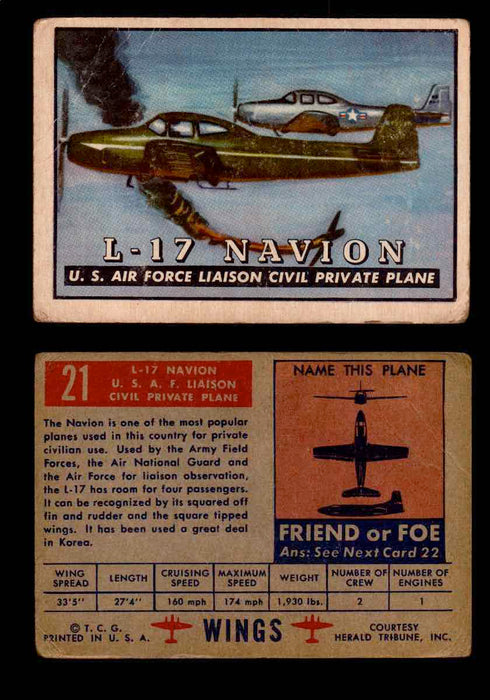 1952 Wings Topps TCG Vintage Trading Cards You Pick Singles #1-100 #21  - TvMovieCards.com