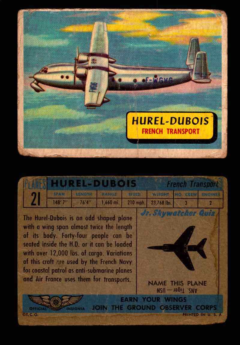 1957 Planes Series I Topps Vintage Card You Pick Singles #1-60 #21  - TvMovieCards.com