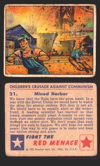 1951 Red Menace Vintage Trading Cards #1-48 You Pick Singles Bowman Gum 21   Mined Harbor  - TvMovieCards.com
