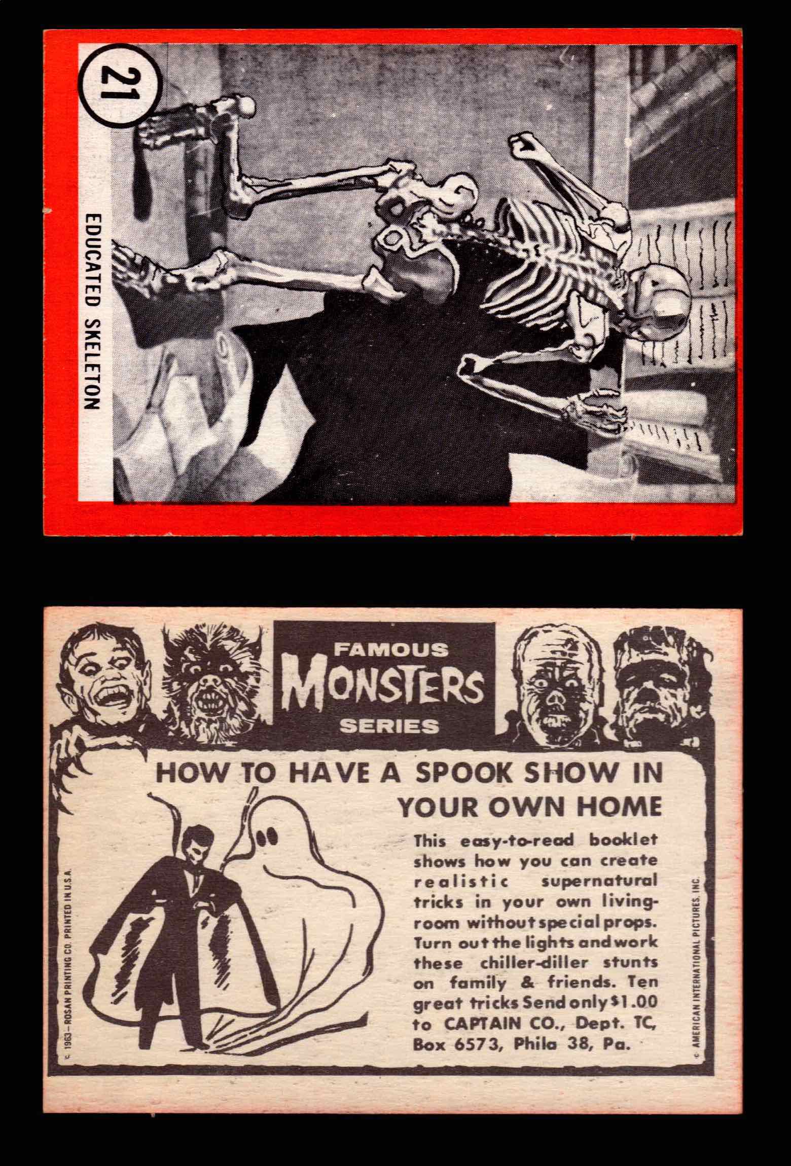 Famous Monsters 1963 Vintage Trading Cards You Pick Singles #1-64