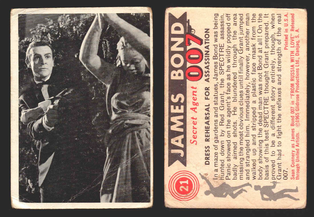 1965 James Bond 007 Glidrose Vintage Trading Cards You Pick Singles #1-66 21   Dress Rehearsal For Assassination  - TvMovieCards.com