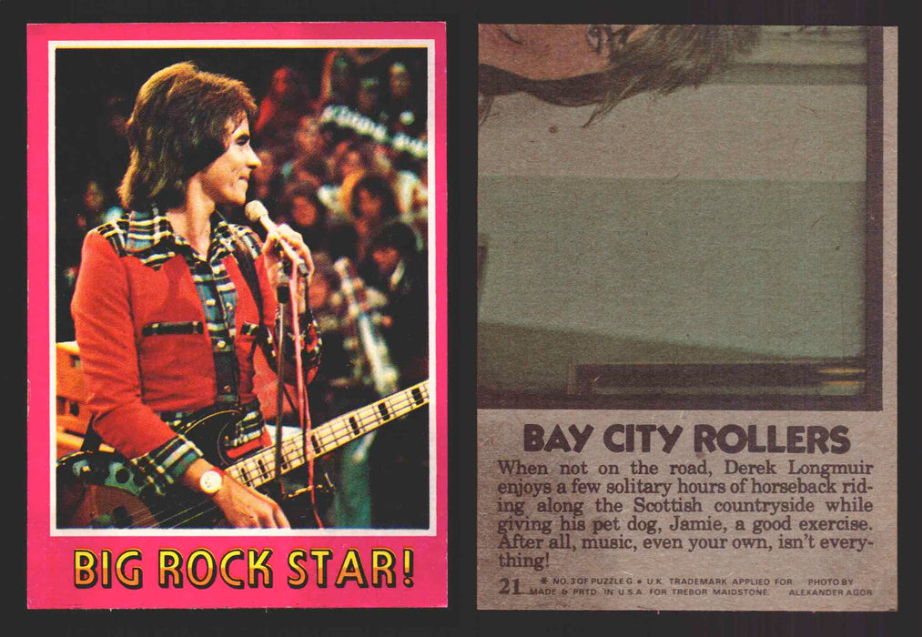 1975 Bay City Rollers Vintage Trading Cards You Pick Singles #1-66 Trebor 21   Big Rock Star!  - TvMovieCards.com