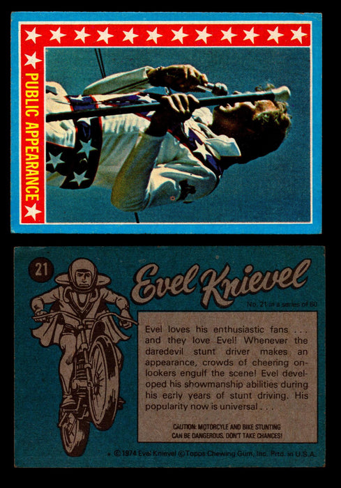Evel Knievel Topps 1974 Vintage Trading Cards You Pick Singles #1-60   - TvMovieCards.com