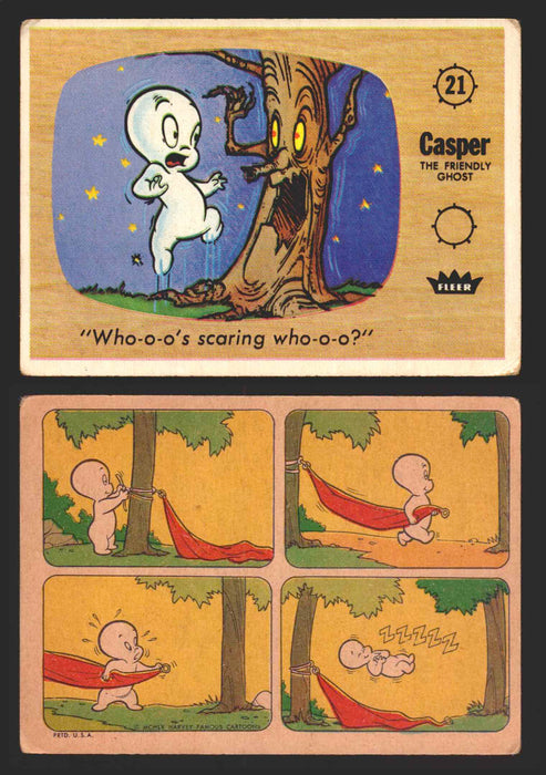 1960 Casper The Ghost Fleer Vintage Trading Card You Pick Singles #1-#66 21   "Who-o-o's scaring who-o-o?"  - TvMovieCards.com