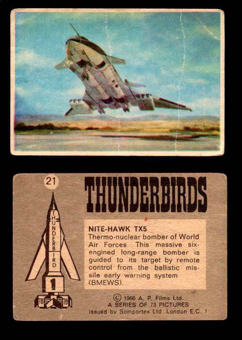Thunderbirds Vintage Trading Card Singles #1-72 Somportex 1966 #21  - TvMovieCards.com