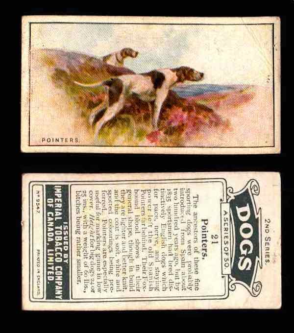 1925 Dogs 2nd Series Imperial Tobacco Vintage Trading Cards U Pick Singles #1-50 #21 Pointers  - TvMovieCards.com