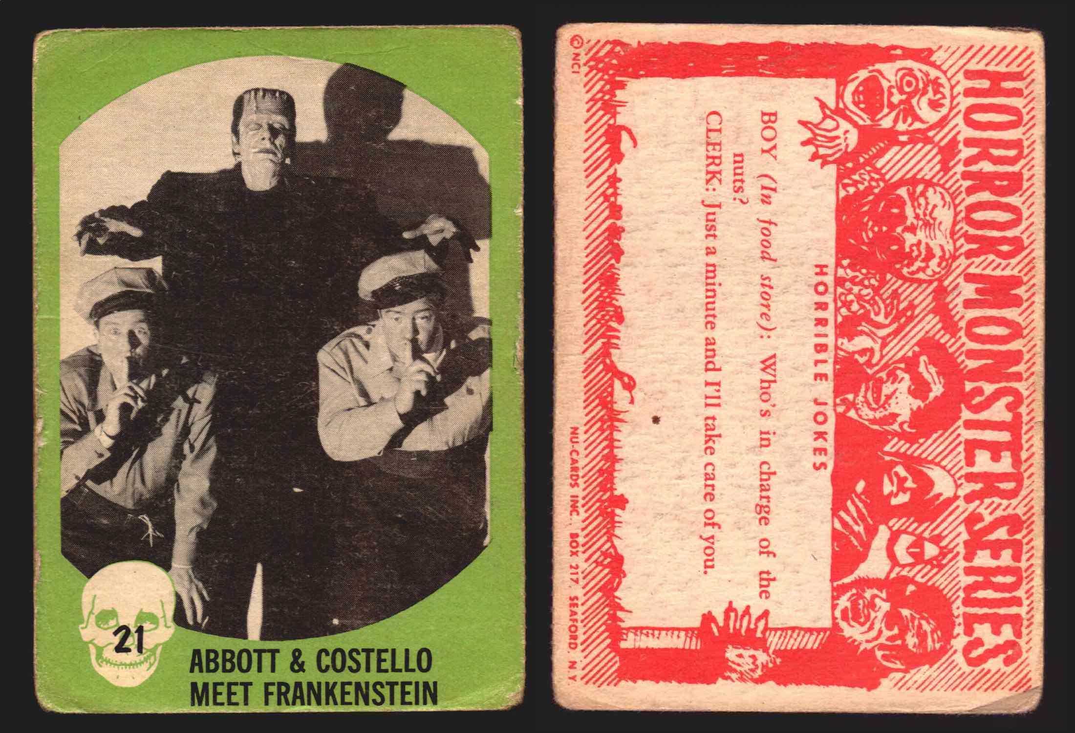 1961 Horror Monsters Series 1 Green Trading Card You Pick Singles